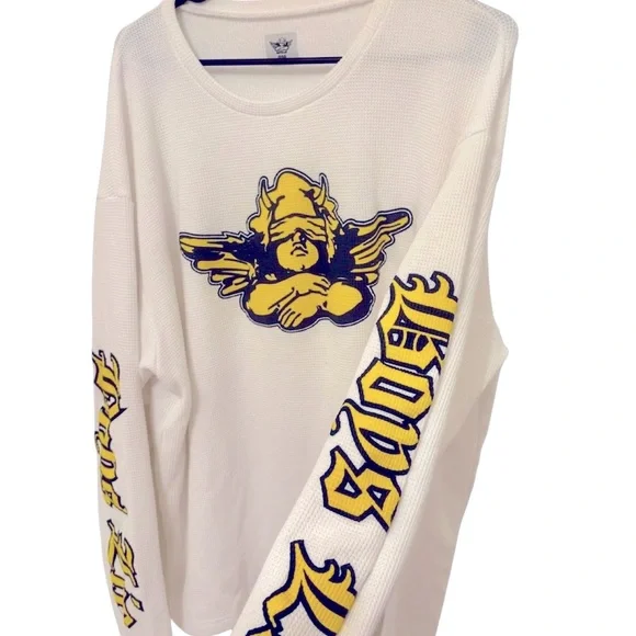 💔NWOT💔 DEADSTOCK‼️Boys Lie Graphic Oversized Thermal Knit Long Sleeve Tee OSO - Picture 2 of 6